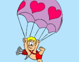 Dibujo Cupido en paracaídas pintado por MADELINYMACH