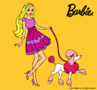 Dibujo Barbie paseando a su mascota pintado por Helga