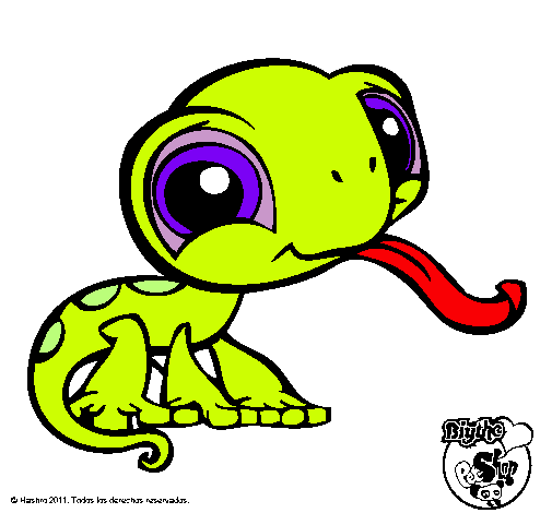 Dibujo Lagarto Littlest Pet Shop pintado por catal