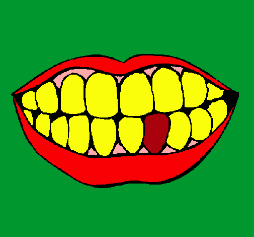 Dibujo Boca y dientes pintado por -thom-