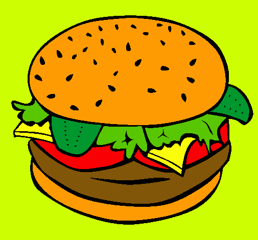 Dibujo Hamburguesa completa pintado por Marck12