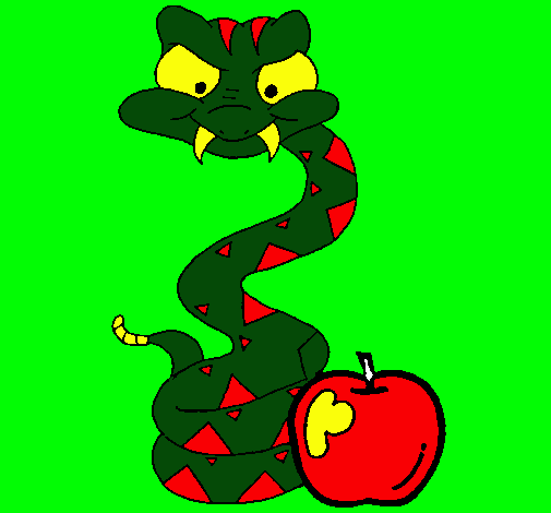 Dibujo Serpiente y manzana pintado por fantastiks