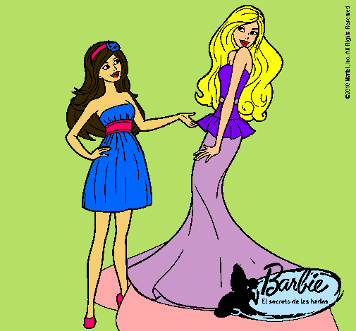 Dibujo Barbie estrena vestido pintado por Axew