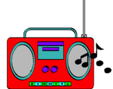 Dibujo Radio cassette 2 pintado por 2010