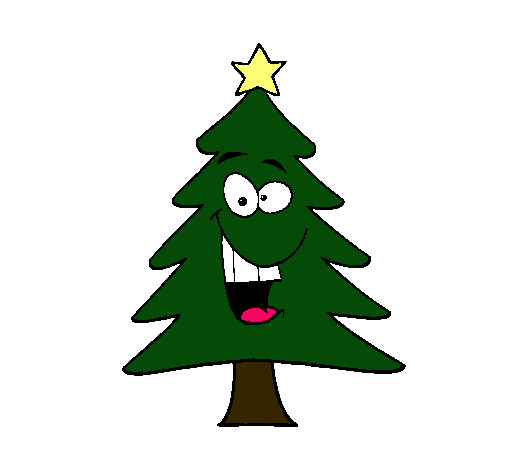 Dibujo árbol navidad pintado por aryadnna