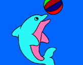 Dibujo Delfín jugando con una pelota pintado por Timigui