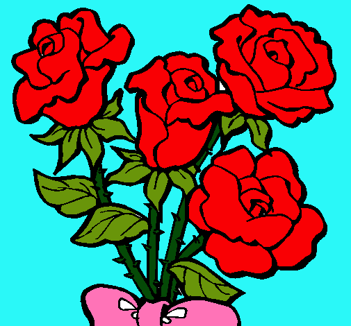 Dibujo Ramo de rosas pintado por Tina1