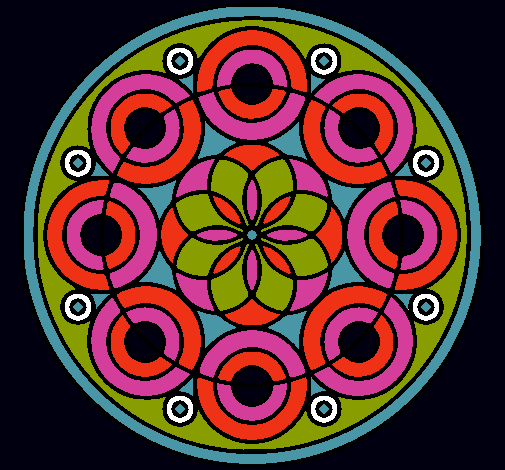 Dibujo Mandala 35 pintado por blanca