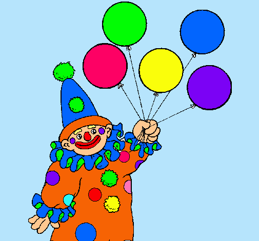 Dibujo Payaso con globos pintado por Natipao
