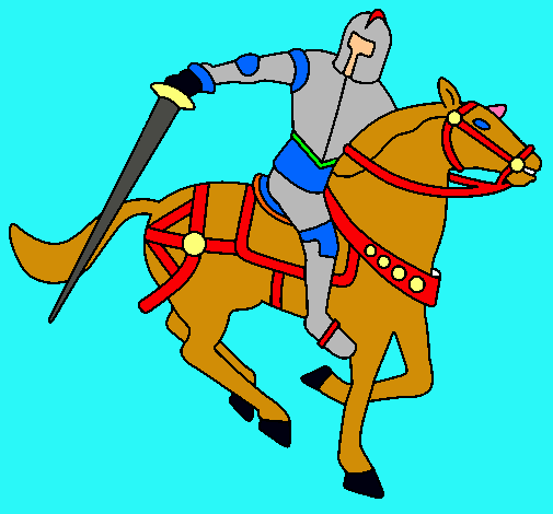 Dibujo Caballero a caballo IV pintado por lluis