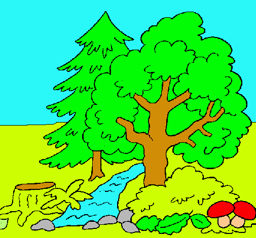 Dibujo Bosque pintado por gauna