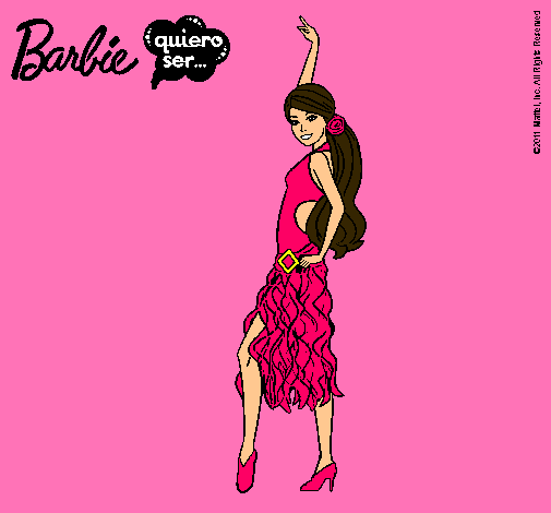 Dibujo Barbie flamenca pintado por belinda85