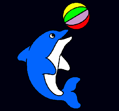 Dibujo Delfín jugando con una pelota pintado por KRIKRI