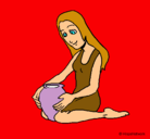 Dibujo Mujer y jarrón pintado por xaxa