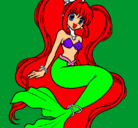 Dibujo Sirena con perlas pintado por mabels
