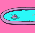 Dibujo Pelota en la piscina pintado por zamira