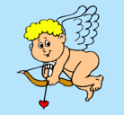 Dibujo Cupido pintado por viera
