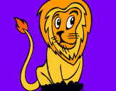 Dibujo León pintado por ianna