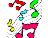 Dibujo Notas en la escala musical pintado por sardanes