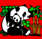 Dibujo Mama panda pintado por mari10