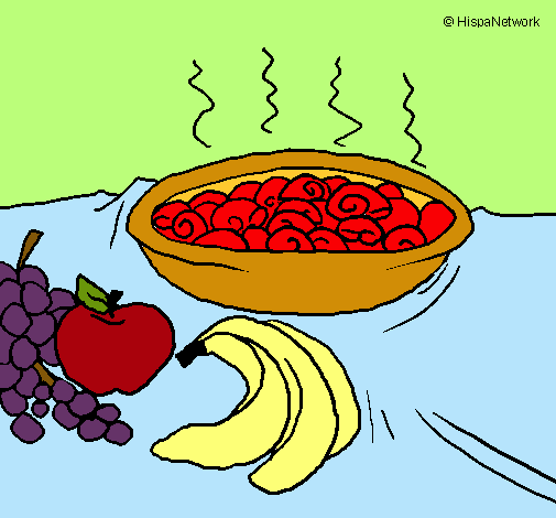 Dibujo Fruta y caracoles a la cazuela pintado por Natipao