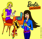 Dibujo Barbie y su hermana merendando pintado por Nastia