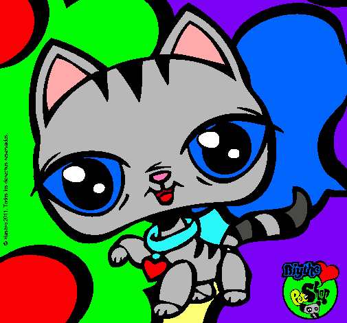 Dibujo Gatito Littlest Pet Shop pintado por nicole51