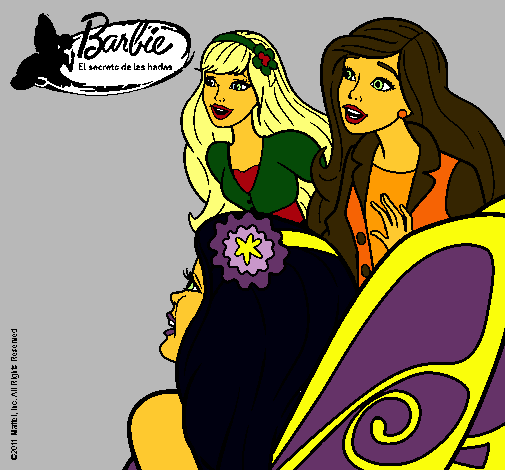 Dibujo Barbie y sus amigas sorprendidas pintado por Angyyy