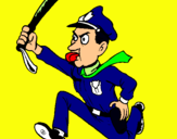 Dibujo Policía corriendo pintado por benevetiti