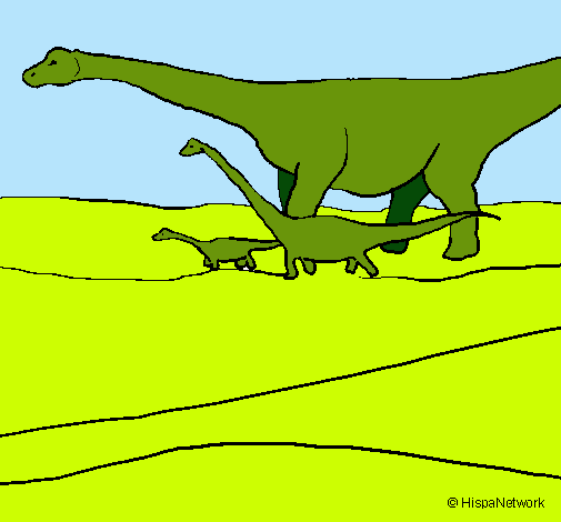 Dibujo Familia de Braquiosaurios pintado por DailoDrago