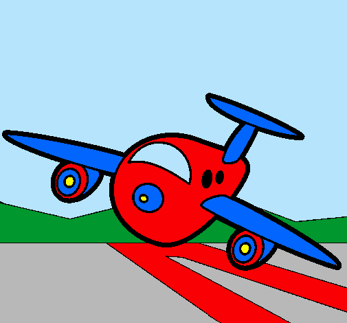 Dibujo Avión aterrizando pintado por messi7