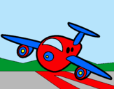 Dibujo Avión aterrizando pintado por messi7