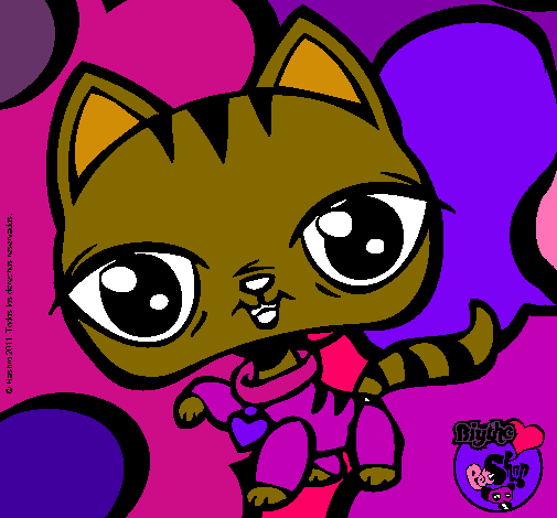 Dibujo Gatito Littlest Pet Shop pintado por alegria