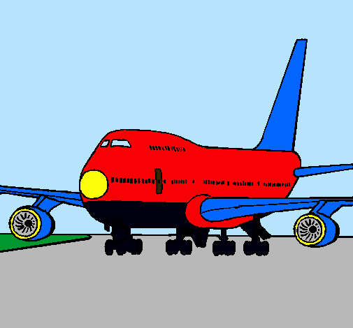 Dibujo Avión en pista pintado por messi7