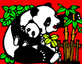 Dibujo Mama panda pintado por obwejadehjjj