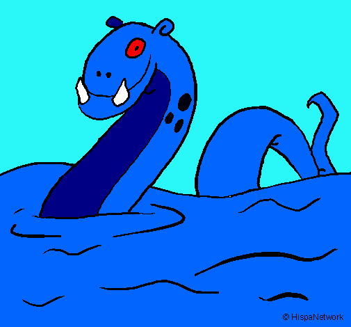 Dibujo Monstruo del lago nes pintado por tachidito