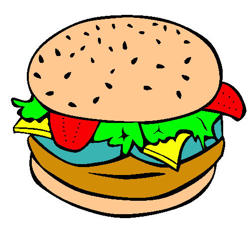 Dibujo Hamburguesa completa pintado por Weendy12