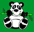 Dibujo Oso panda pintado por guardar