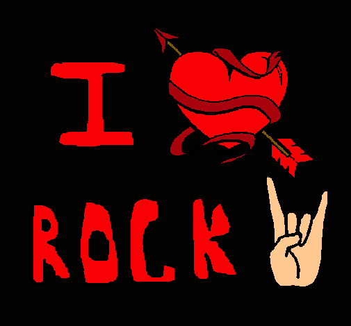 Dibujo I love rock pintado por 36001