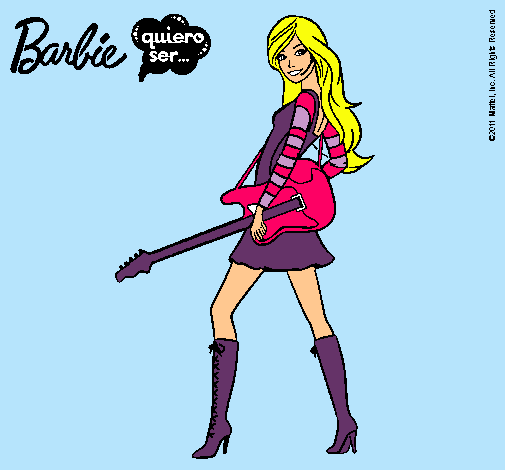 Dibujo Barbie la rockera pintado por leia