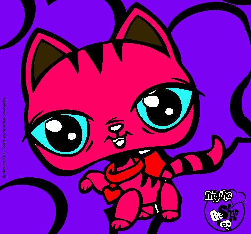 Dibujo Gatito Littlest Pet Shop pintado por sana