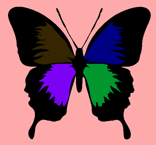 Dibujo Mariposa con alas negras pintado por aldana2007