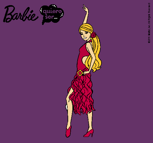 Dibujo Barbie flamenca pintado por laylap9