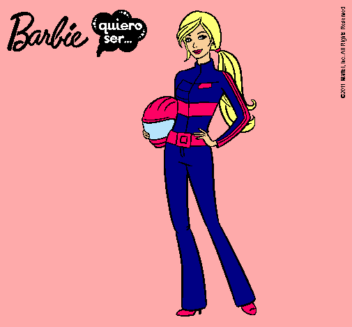 Dibujo Barbie piloto de motos pintado por laylap9