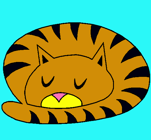 Dibujo Gato durmiendo pintado por 701700