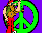 Dibujo Músico hippy pintado por carlivchia