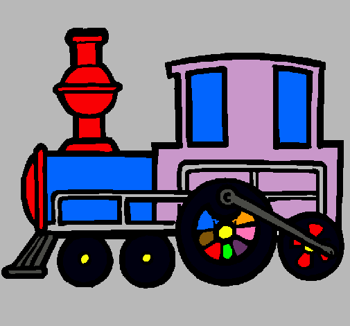 Dibujo Tren pintado por alamo