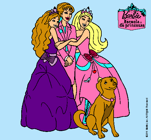 Dibujo Barbie feliz, es princesa pintado por Rosana04