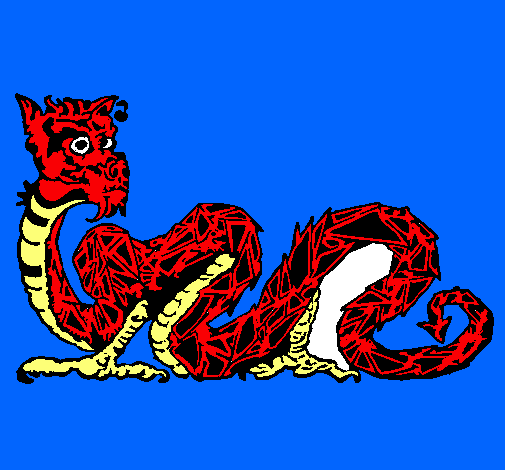 Dibujo Dragón oriental pintado por Lobo2000