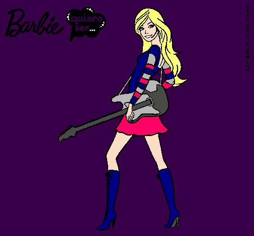 Dibujo Barbie la rockera pintado por laylap9